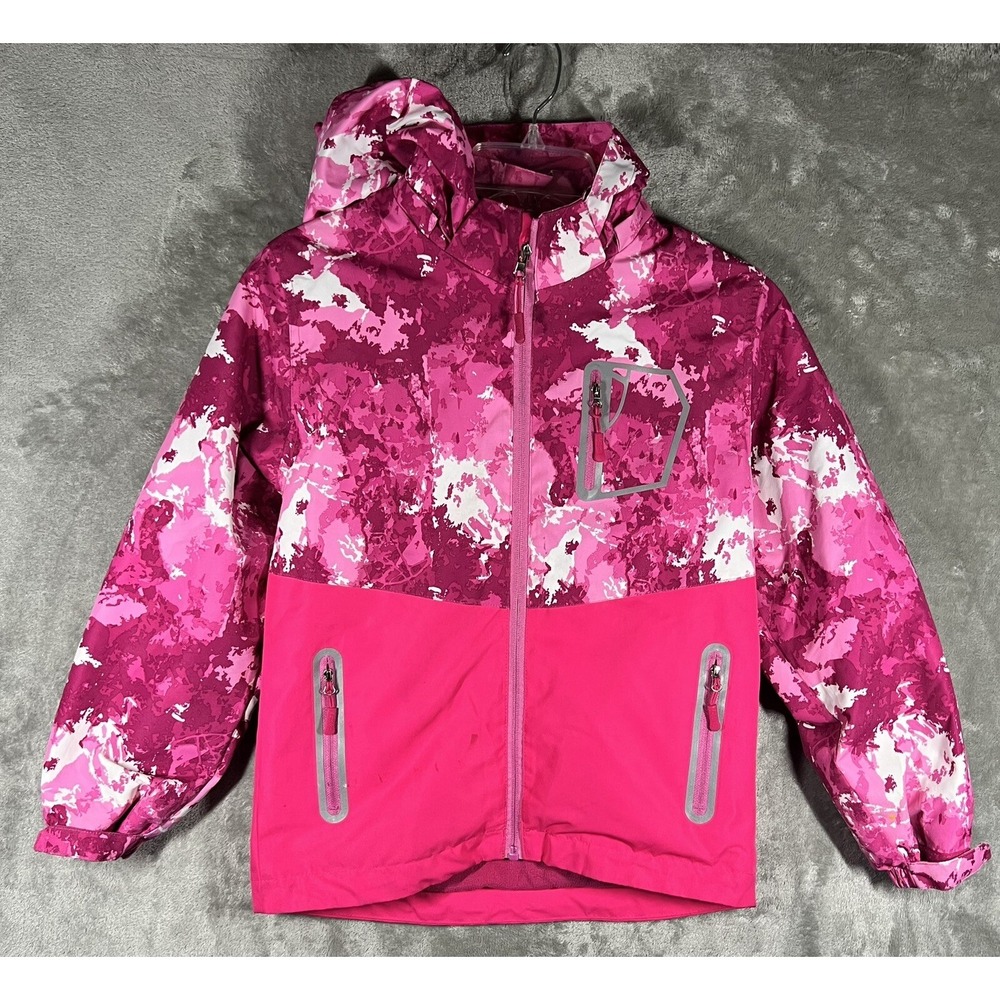 Top&Sky Snowsuit Jacket Pink Camo Girl Fleece Lined HoodCoat SZ 140 Rain Compass